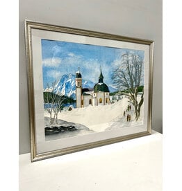 Seekirchl, framed watercolor painting, sgnd Klabouch
