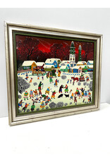 Village Russe, framed painting on canvas, sgnd Madeline Morrisson