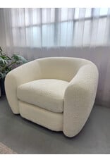Restoration Hardware White Boucle Armchair
