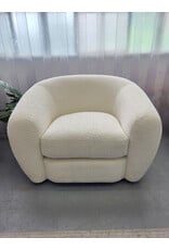 Restoration Hardware White Boucle Armchair