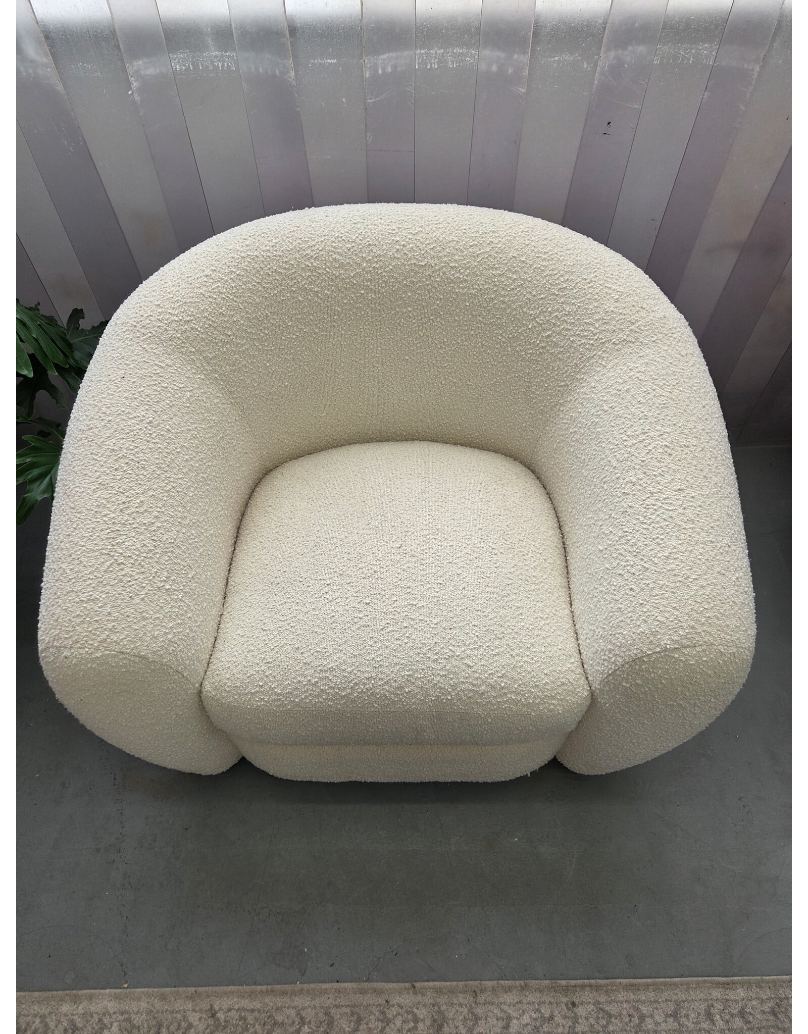 Restoration Hardware White Boucle Armchair