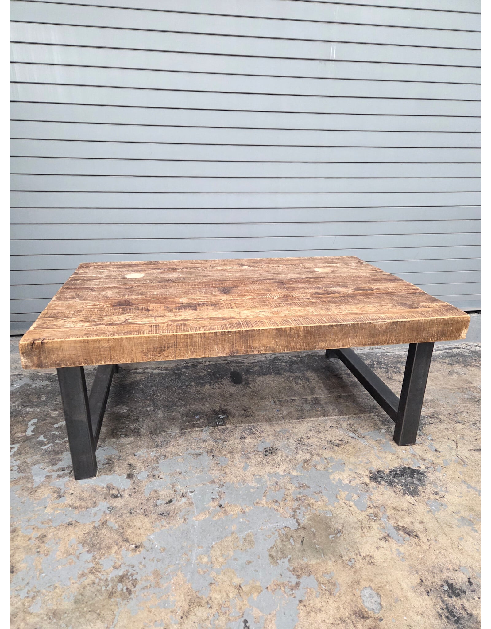 Reclaimed Wood with Steel Base Coffee Table