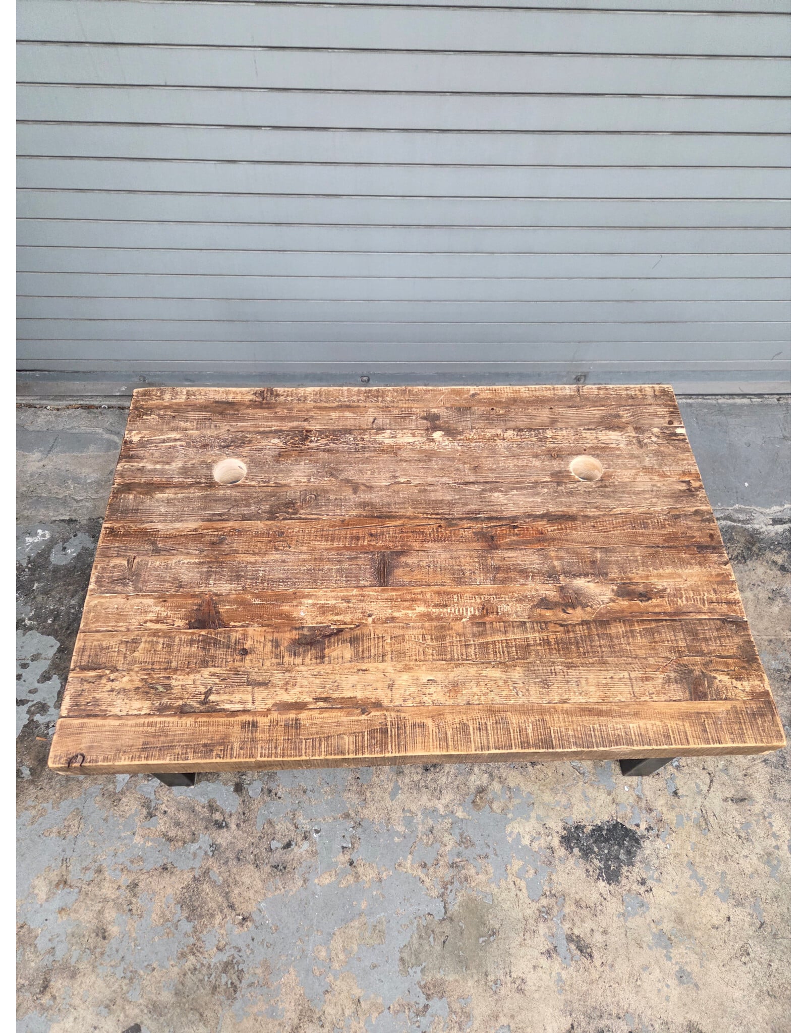 Reclaimed Wood with Steel Base Coffee Table