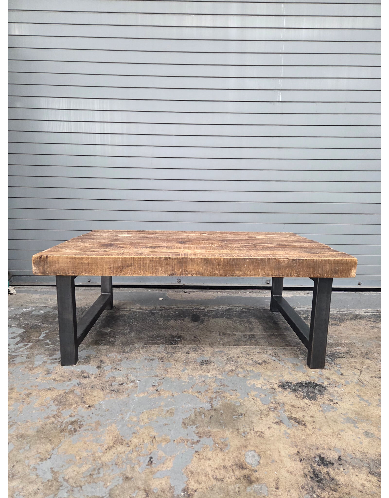 Reclaimed Wood with Steel Base Coffee Table