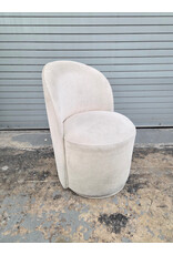 Beige Upholstered Swivel Accent Chair