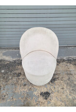 Beige Upholstered Swivel Accent Chair