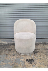 Beige Upholstered Swivel Accent Chair