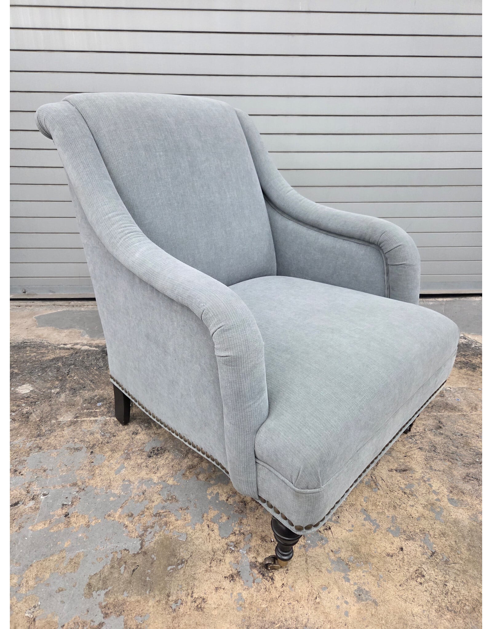 Blue Wingback Armchair