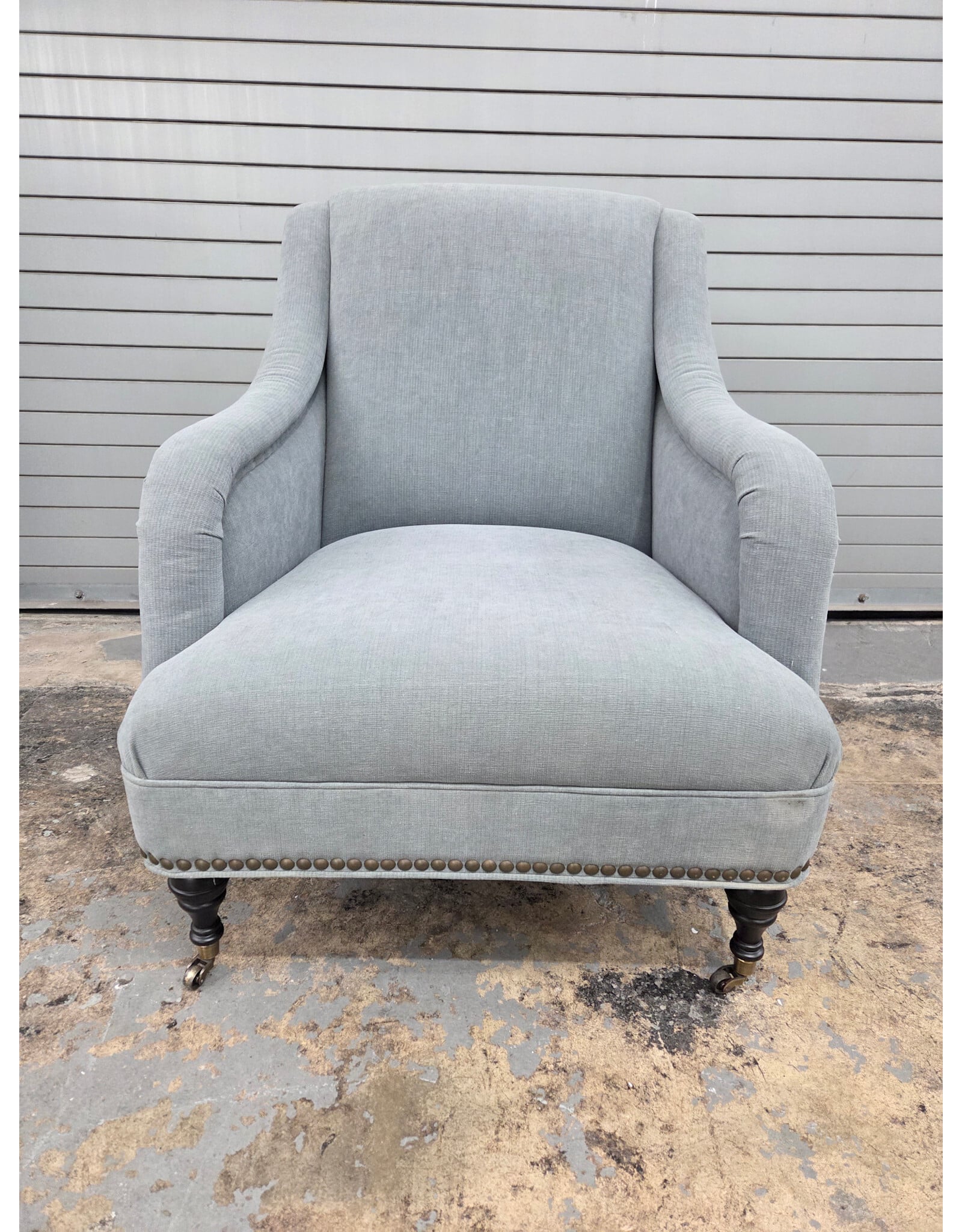 Blue Wingback Armchair