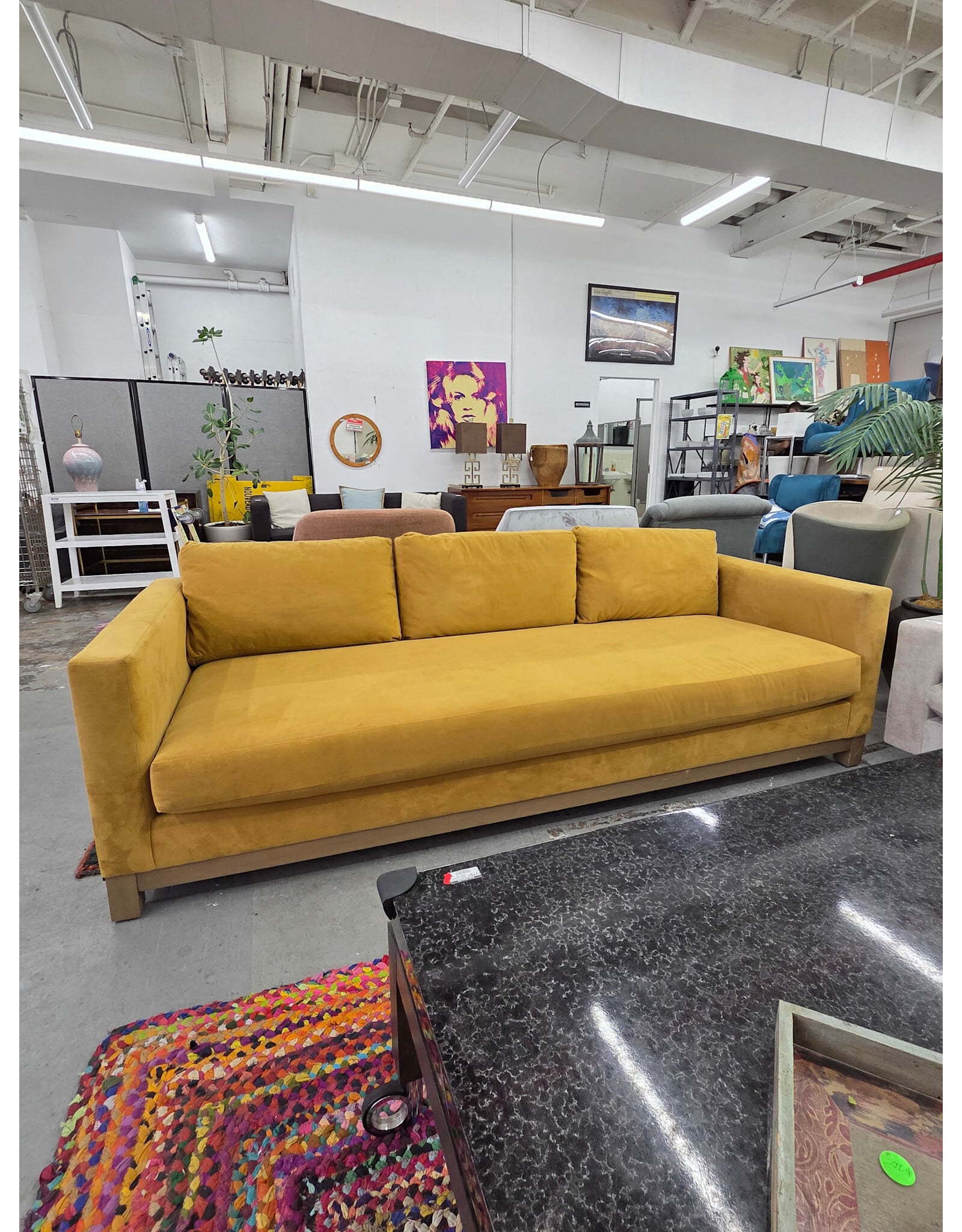 Yellow Velvet Sofa