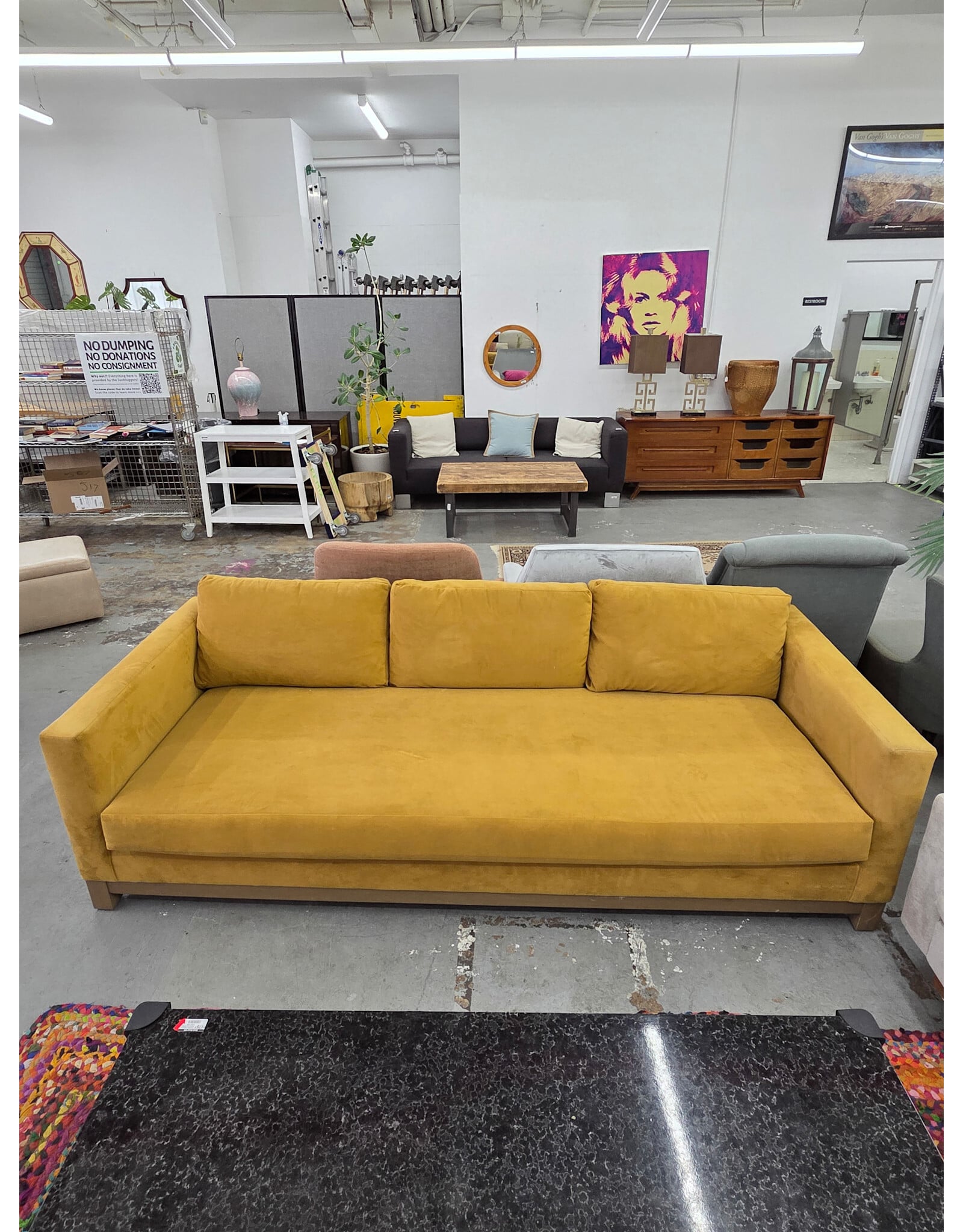 Yellow Velvet Sofa