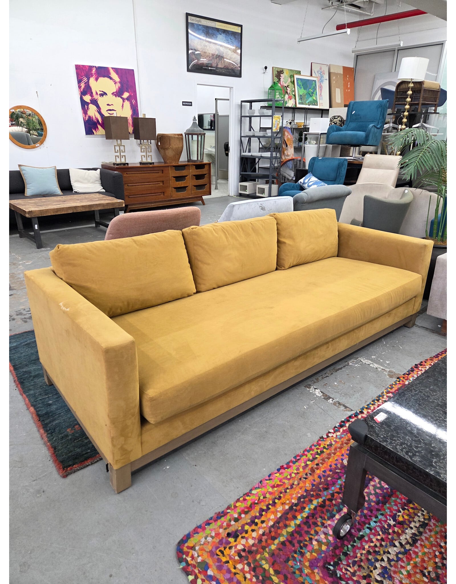 Yellow Velvet Sofa