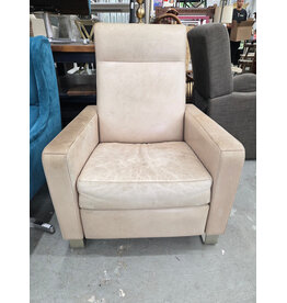 Cream Leather Armchair