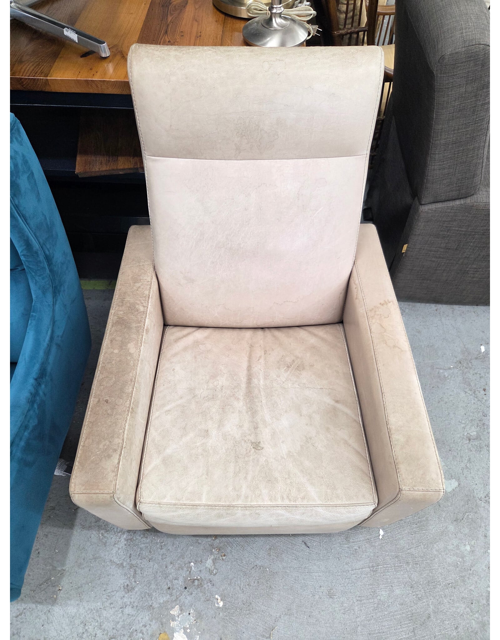 Cream Leather Armchair