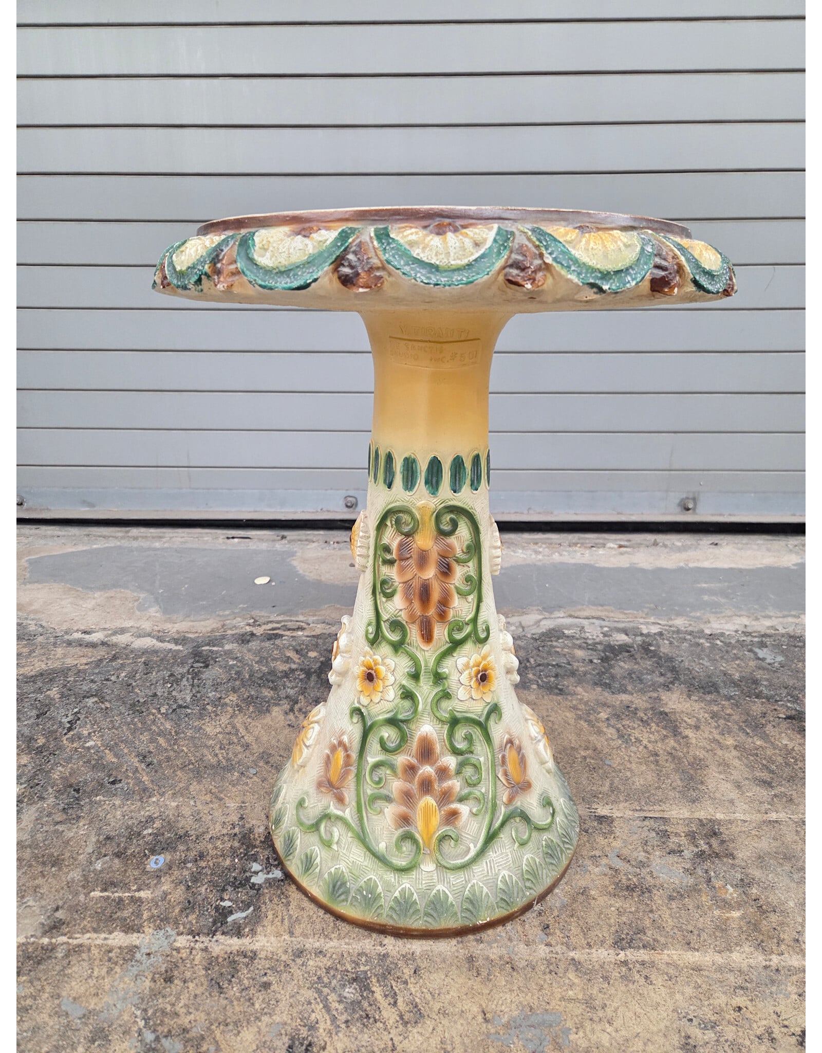 V. Tiranti Floral Motif Pedestal Plant Stand