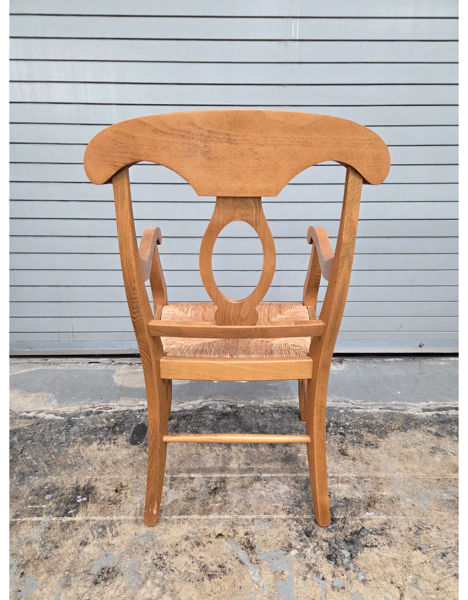Pottery Barn Napoleon Style Wooden Rush Seat Dining Chair