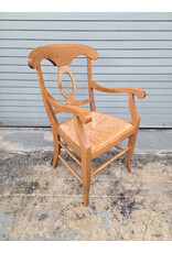 Pottery Barn Napoleon Style Wooden Rush Seat Dining Chair