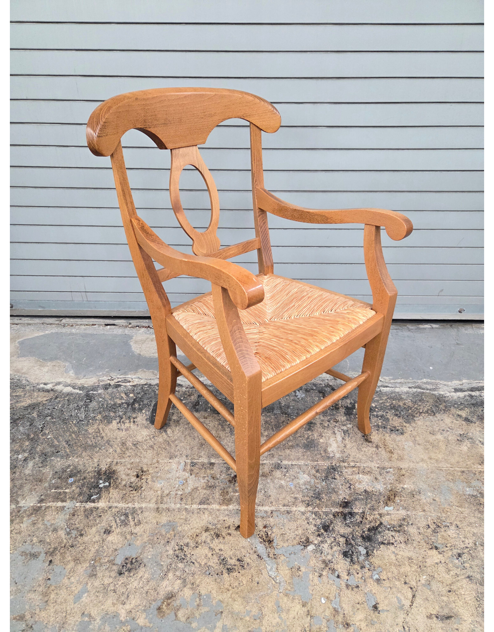Pottery Barn Napoleon Style Wooden Rush Seat Dining Chair
