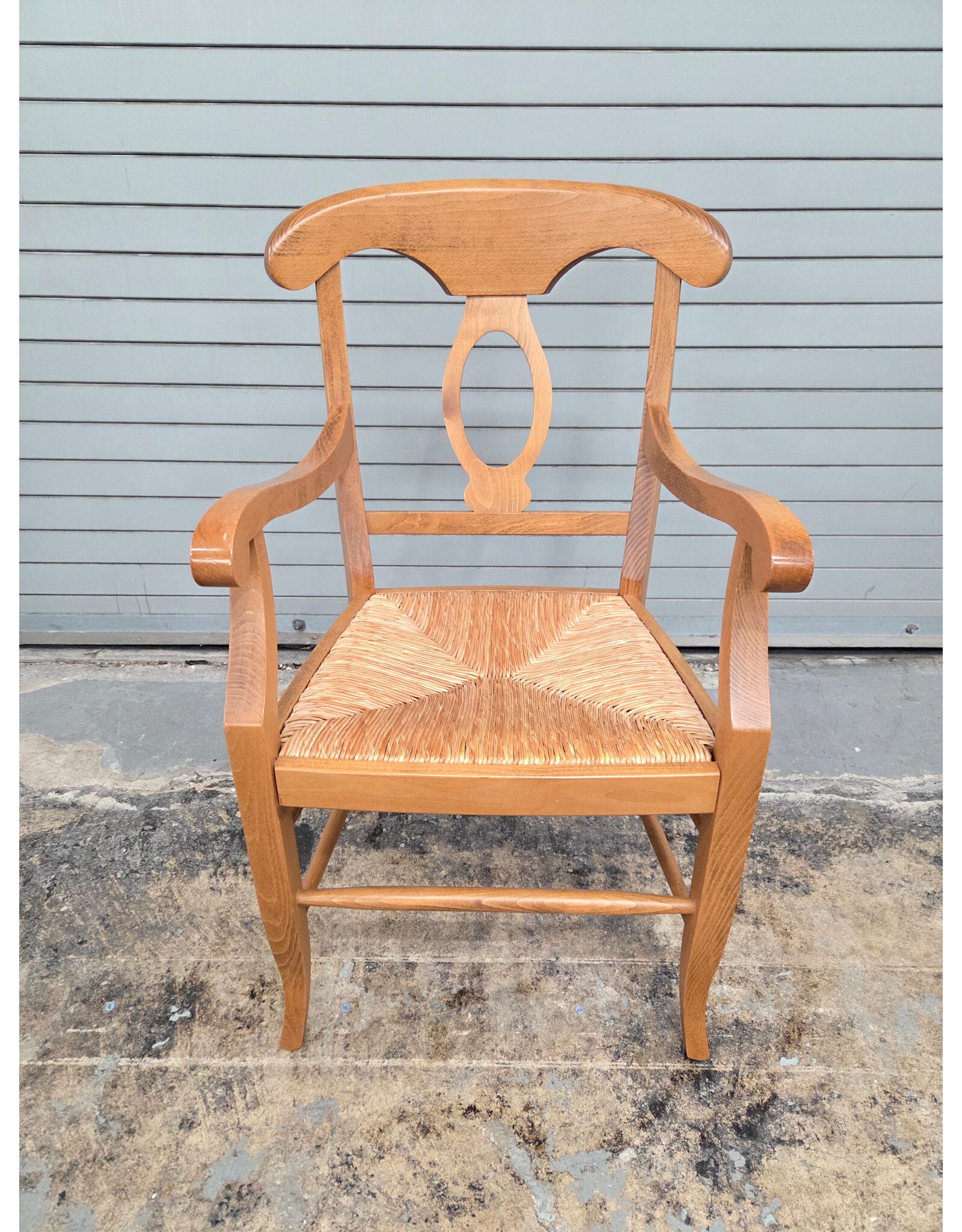 Pottery Barn Napoleon Style Wooden Rush Seat Dining Chair