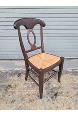 Pottery Barn Napoleon Style Wooden Rush Seat Dining Side Chair
