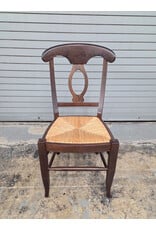 Pottery Barn Napoleon Style Wooden Rush Seat Dining Side Chair