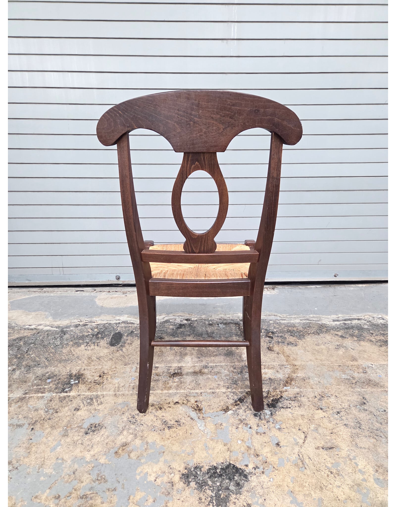 Pottery Barn Napoleon Style Wooden Rush Seat Dining Side Chair