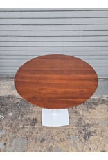 Round Wooden Top with Metal Base Dining Table