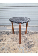 Rejuvenation Marble Top with Wooden Legs Side Table