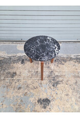 Rejuvenation Marble Top with Wooden Legs Side Table