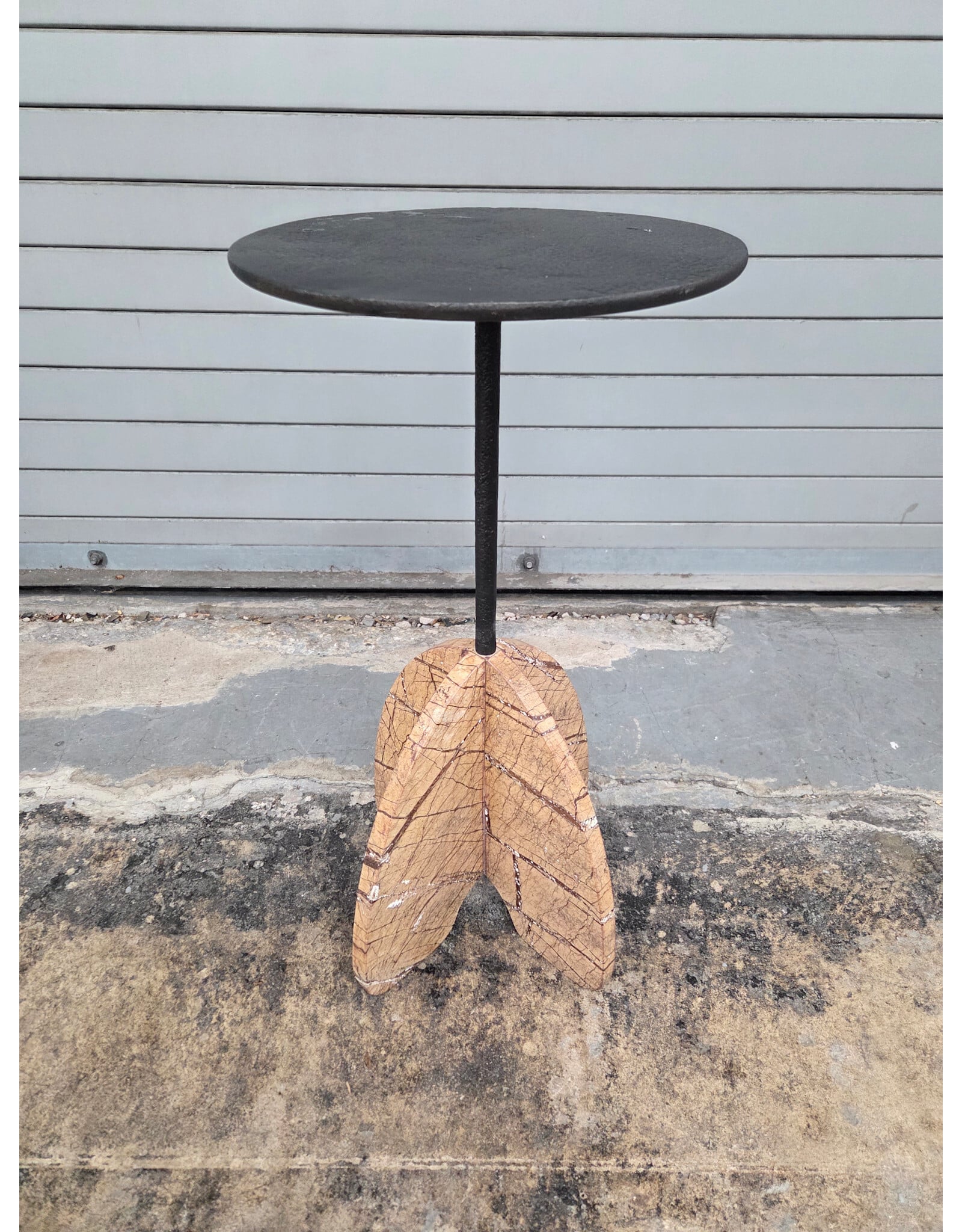 CB2 Spazio Brown Marble Side Table