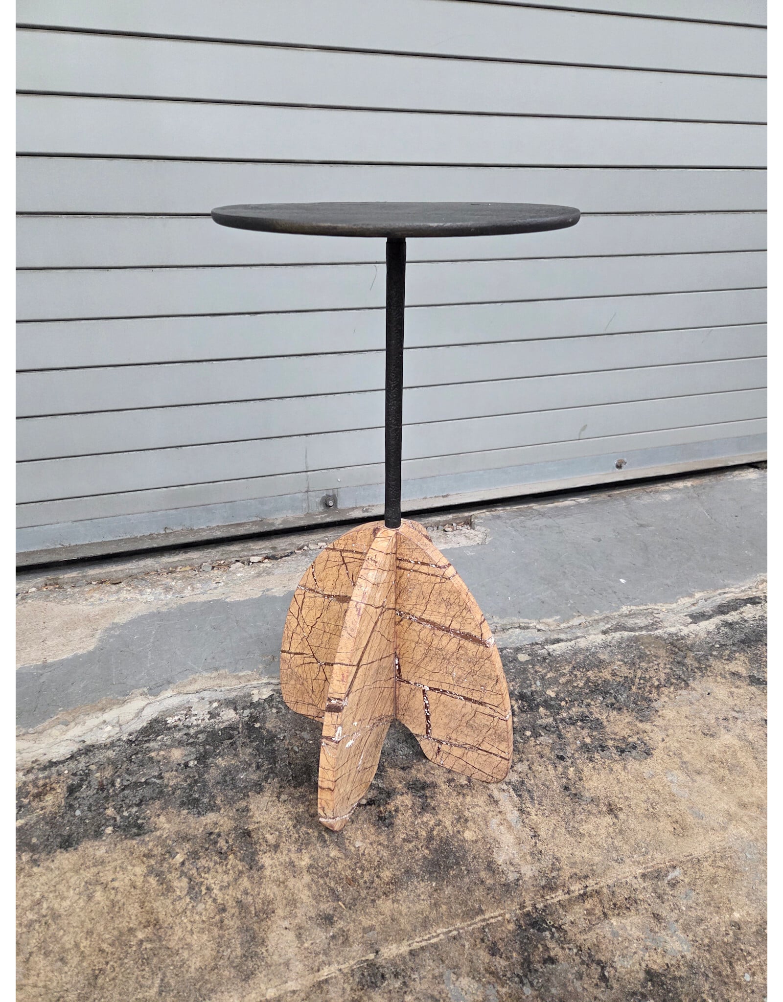 CB2 Spazio Brown Marble Side Table
