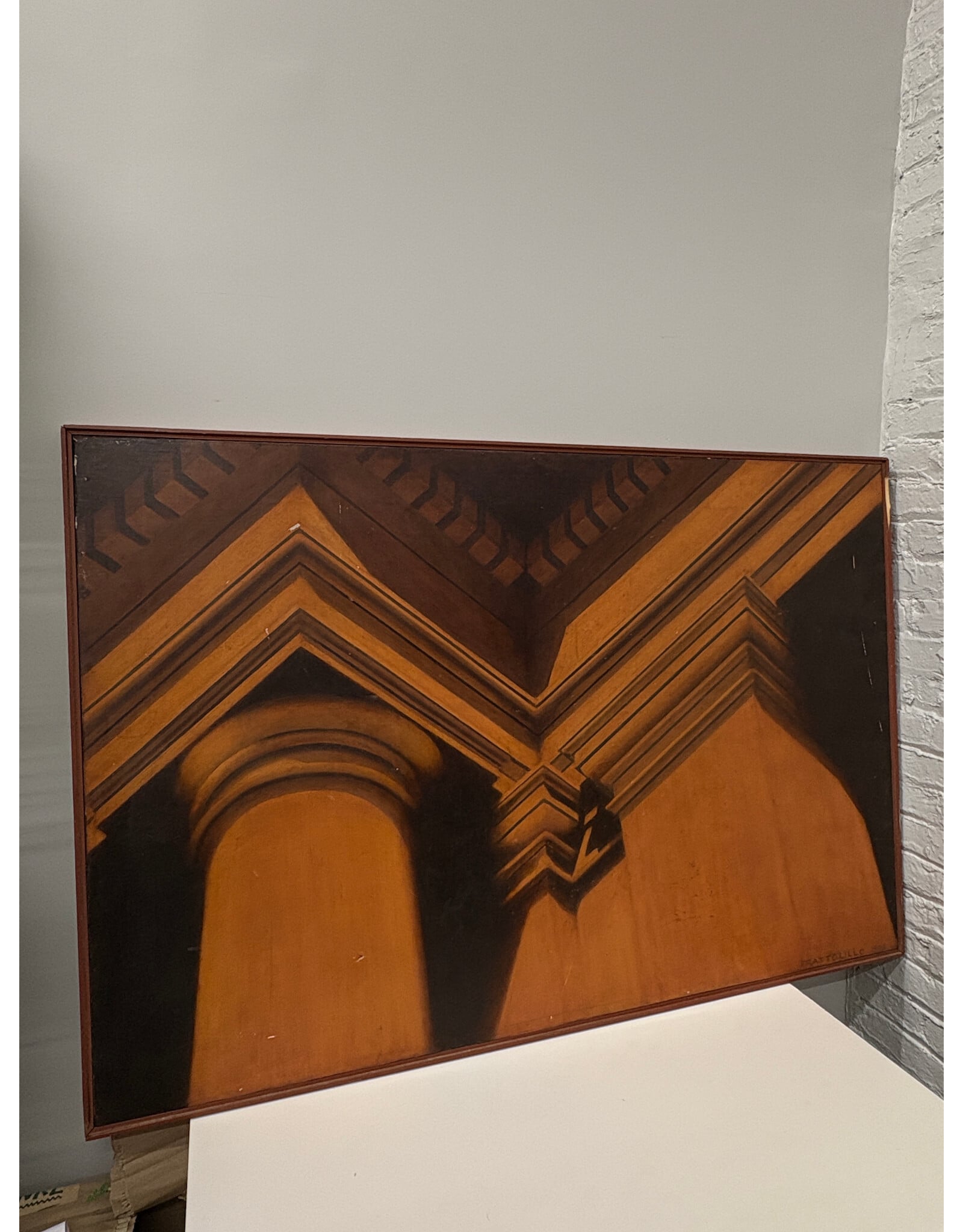 Columns, painting on canvas, sgnd. Frattolillo 1989