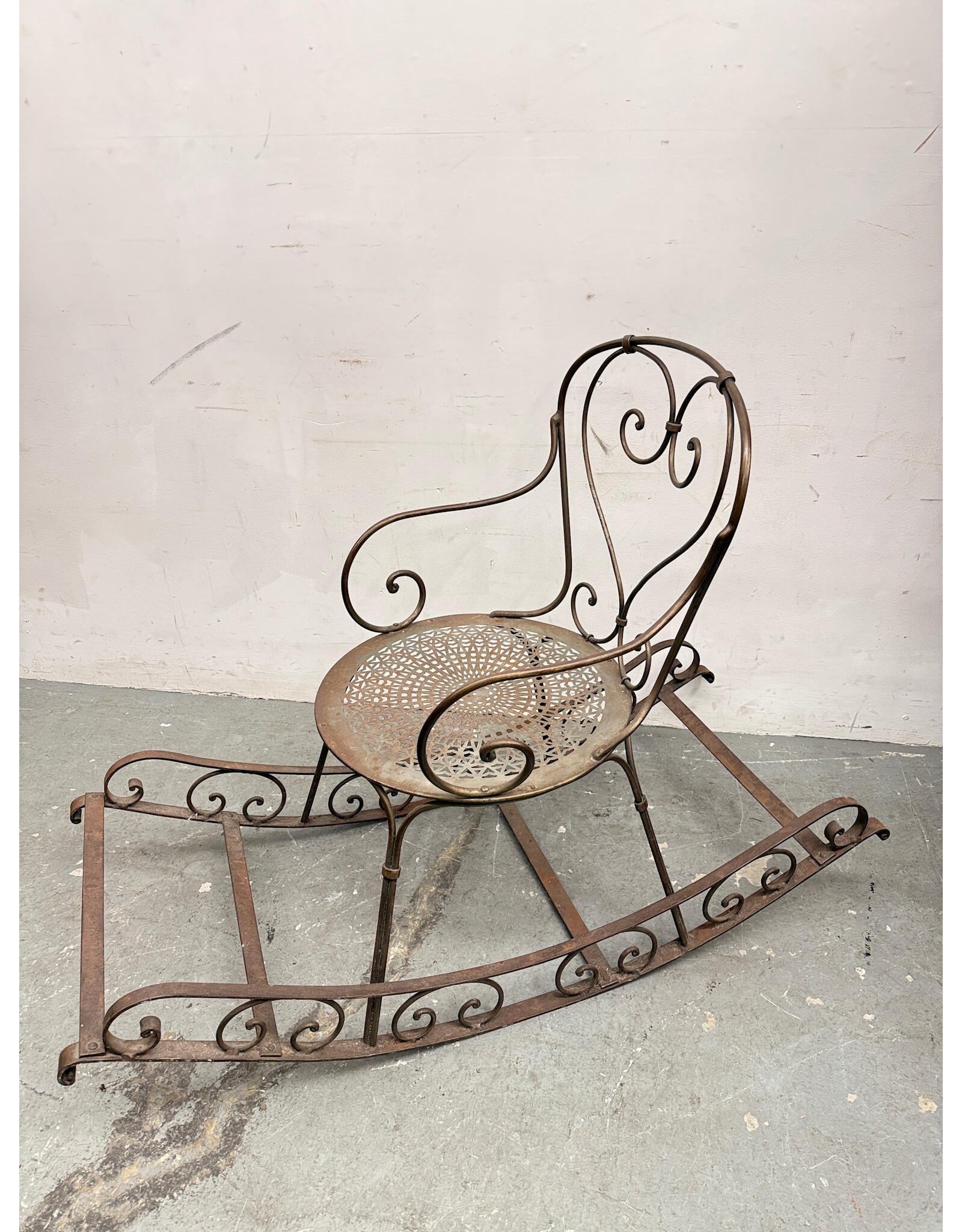 Victorian French Iron Garden Rocking Chair