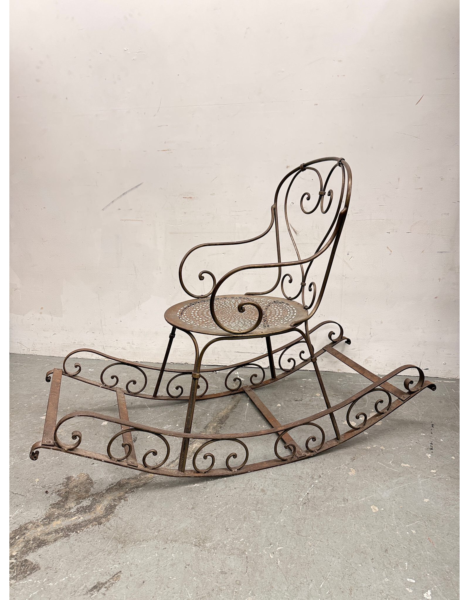 Victorian French Iron Garden Rocking Chair
