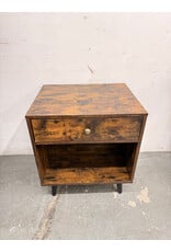 Rustic Brown Finish 1-Drawer Nightstand