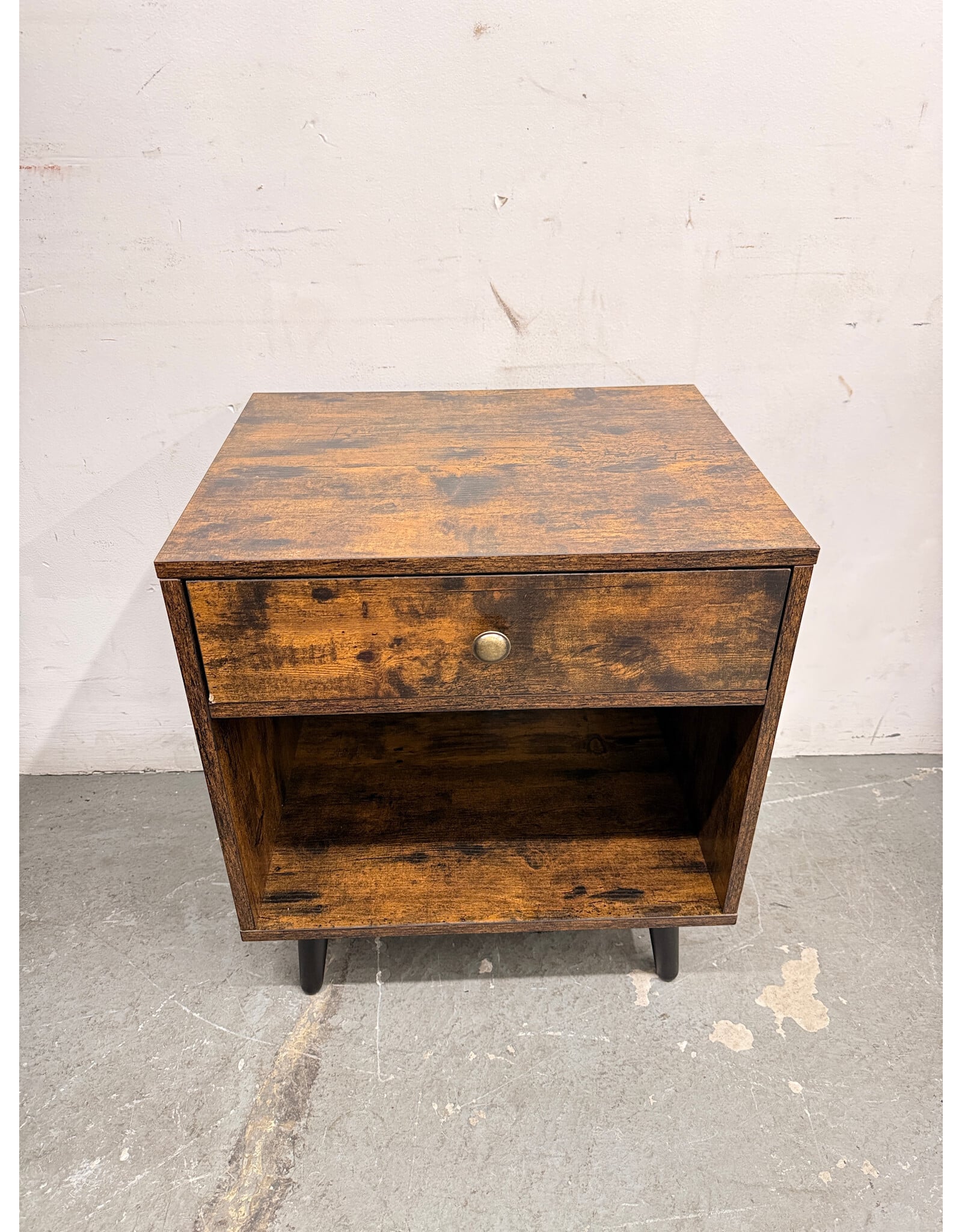 Rustic Brown Finish 1-Drawer Nightstand