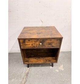 Rustic Brown Finish 1-Drawer Nightstand