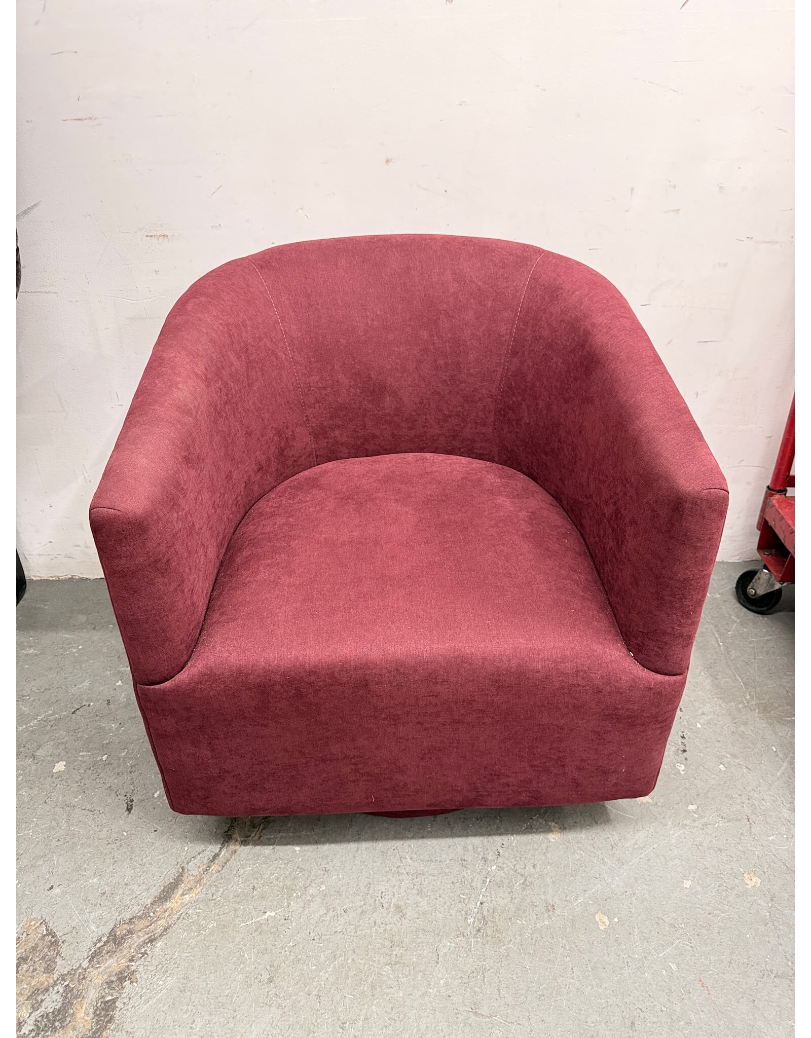 Blair Modern Burgundy Swivel Lounge Chair