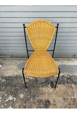 Wicker and Iron Chair by Frederic Weinberg-Circa 1950s