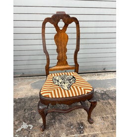 Antique Georgian Dining Chair With Upholstered Seat