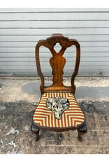 Antique Georgian Dining Chair With Upholstered Seat