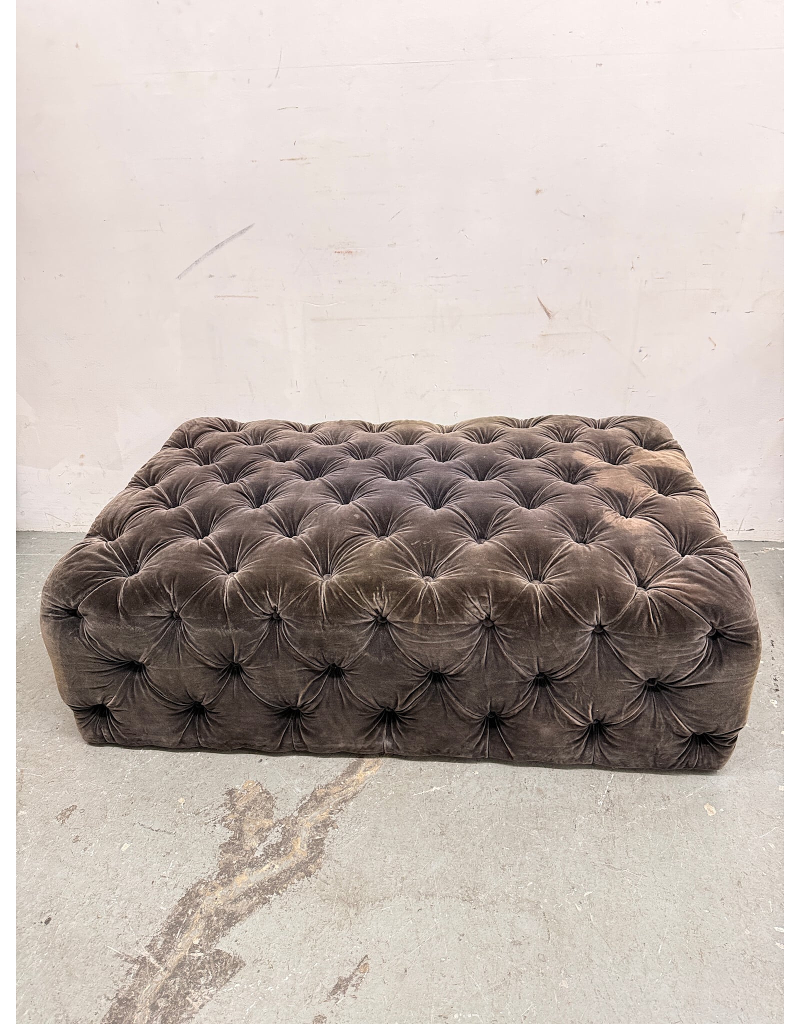 Velvet Chesterfield Ottoman