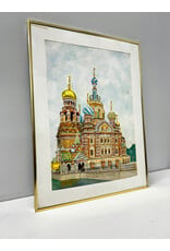 St. Petersburg, framed watercolor painting