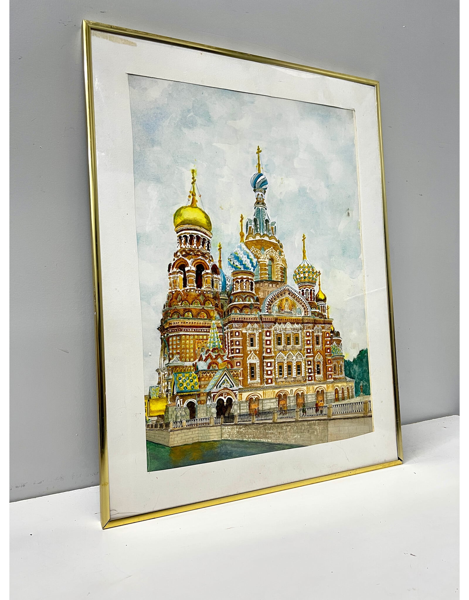 St. Petersburg, framed watercolor painting