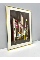 Patio at Night, framed watercolor painting, sgnd Klabouch