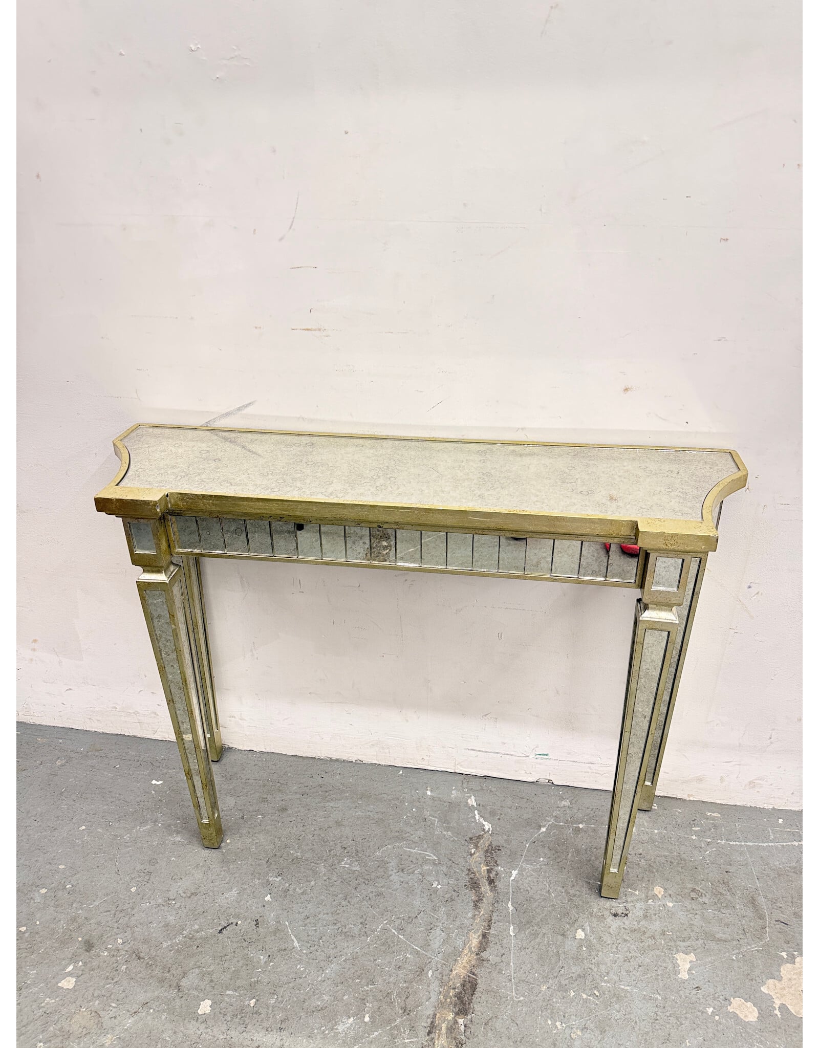 Phoebe Modern Console features Silver Mirrored Panels