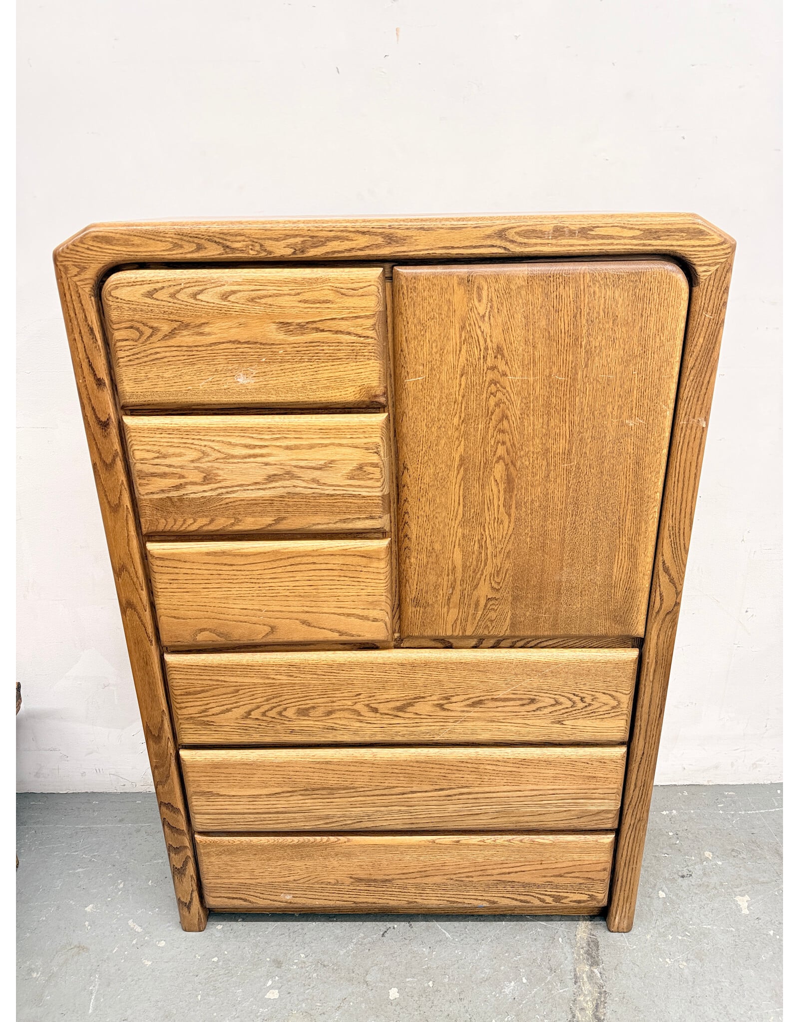 Solid Oak 6-Drawer Armoire Dresser by Arbex