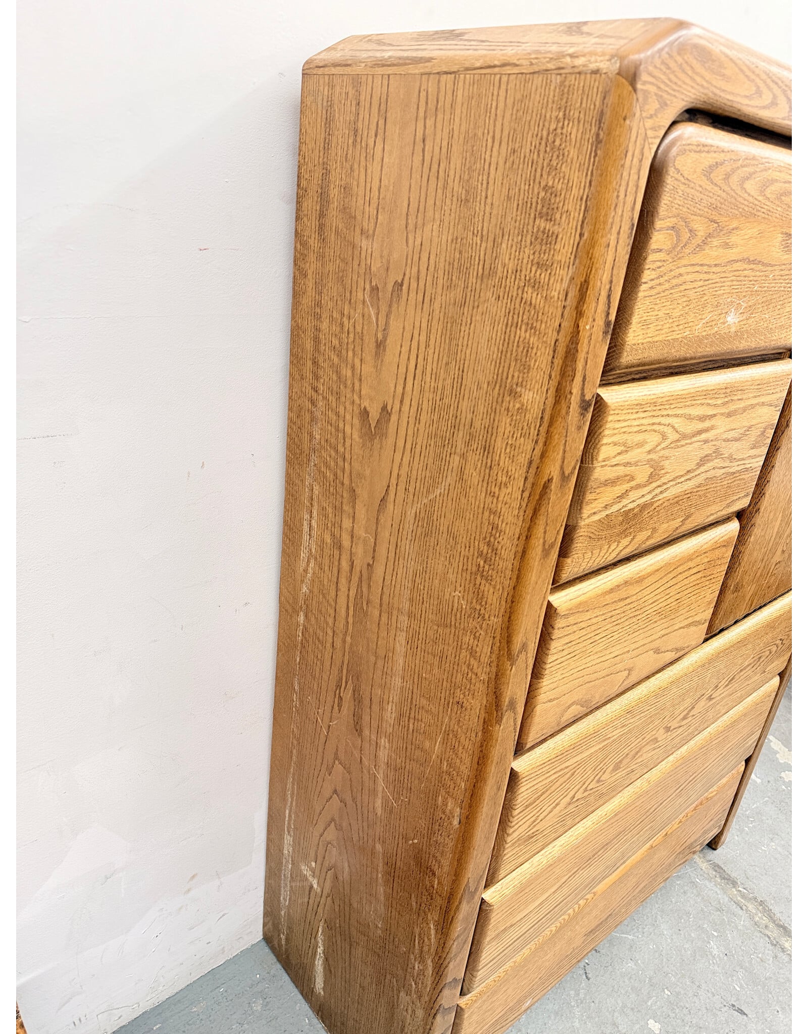 Solid Oak 6-Drawer Armoire Dresser by Arbex