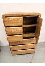 Solid Oak 6-Drawer Armoire Dresser by Arbex