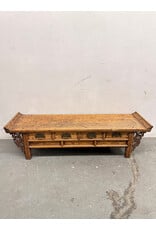 20th Century Chinese Elm Low Altar with 4-Drawers